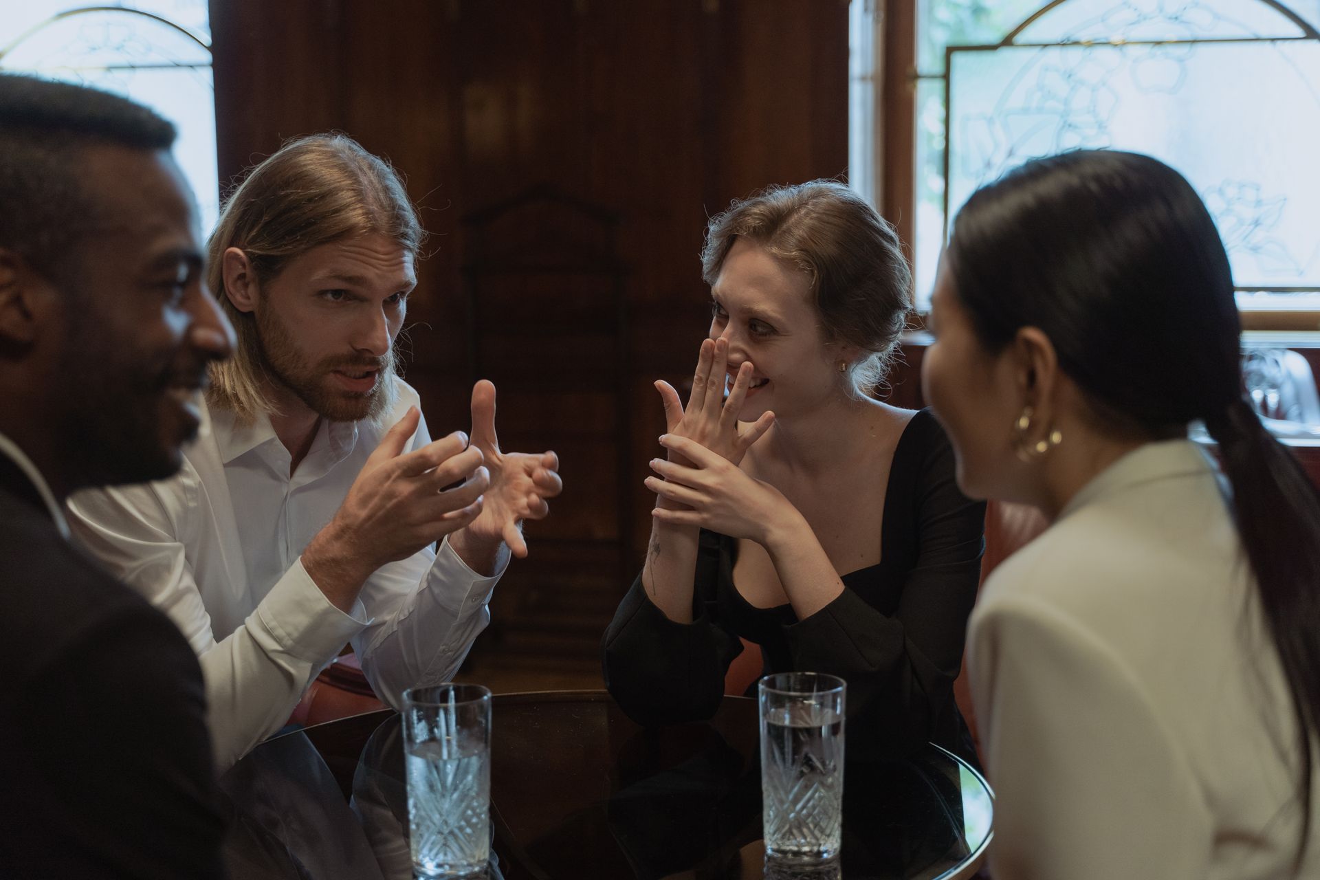 Uncomfortable conversation family gathering