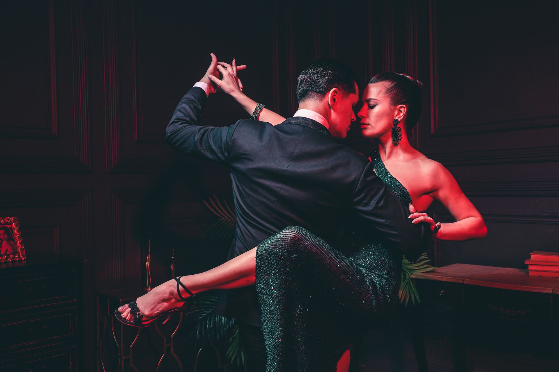 Couple dance red dress