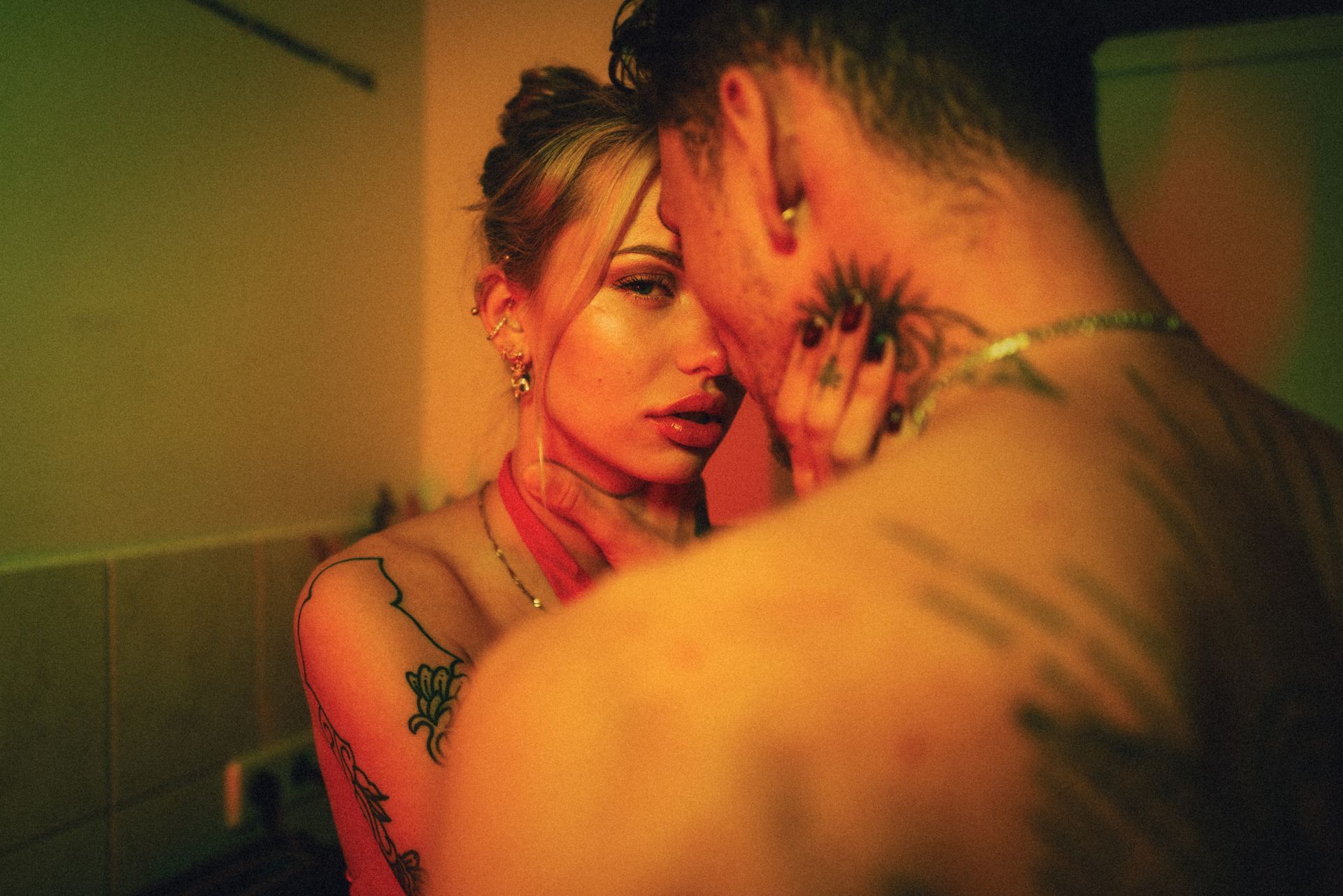 Couple intense love